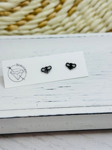 Small Bee stud gold steel earrings