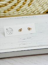 Load image into Gallery viewer, Small Bee stud gold steel earrings