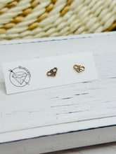 Load image into Gallery viewer, Small Bee stud gold steel earrings