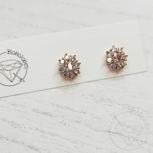 Load image into Gallery viewer, Rose gold CZ earrings