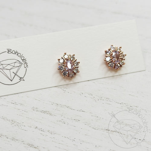 Rose gold CZ earrings