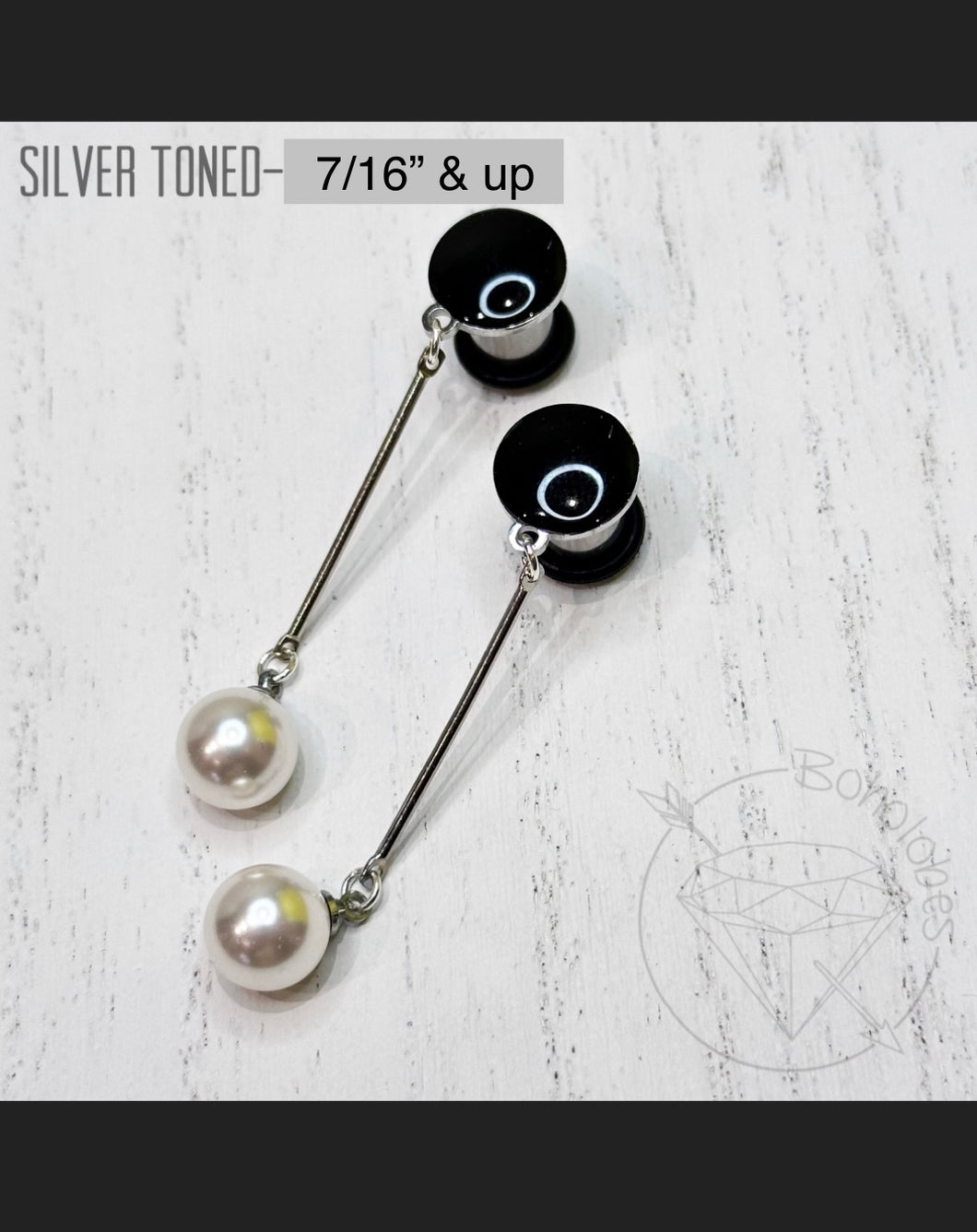 Gold and black silver and black pearl plugs gauges tunnels 4g 2g 1g 0g 11/32