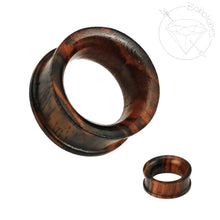 Load image into Gallery viewer, Concave Double Flat Flared Tunnel Organic Sono Wood Plugs gauges 2g, 0g, 00g, 1/2, 9/16&quot;, 5/8&quot;, 3/4&quot;, 7/8&quot;, 1&quot;