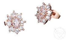 Load image into Gallery viewer, Rose gold CZ earrings