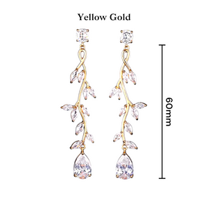 Rose gold stainless steel floral filigree rhinestone vine drop rhinestone dangle plugs: 2g 0g 00g 1/2" 9/16" 5/8" 18mm 20mm 22mm 25mm