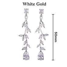 Load image into Gallery viewer, Rose gold stainless steel floral filigree rhinestone vine drop rhinestone dangle plugs: 2g 0g 00g 1/2&quot; 9/16&quot; 5/8&quot; 18mm 20mm 22mm 25mm
