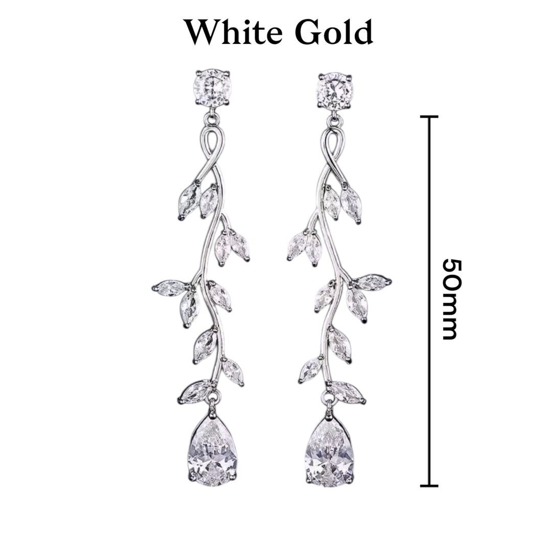 Rose gold stainless steel floral filigree rhinestone vine drop rhinestone dangle plugs: 2g 0g 00g 1/2