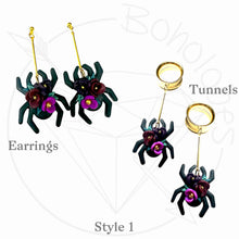 Load image into Gallery viewer, Halloween drop dangle earrings /  plugs: 2g - 25mm