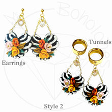 Load image into Gallery viewer, Halloween drop dangle earrings /  plugs: 2g - 25mm