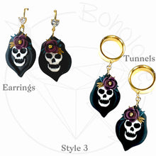 Load image into Gallery viewer, Halloween drop dangle earrings /  plugs: 2g - 25mm
