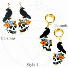 Load image into Gallery viewer, Halloween drop dangle earrings /  plugs: 2g - 25mm