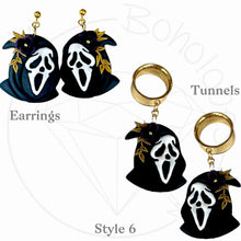 Load image into Gallery viewer, Halloween drop dangle earrings /  plugs: 2g - 25mm