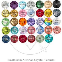 Load image into Gallery viewer, Crystal Steel Single Flare Tunnels: 6mm Austrian Faceted Gem | Crystal Gauges | Rhinestone Plugs