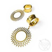 Load image into Gallery viewer, Steel Wire Metal Mandala Stamp Hoop Screw Back Plugs: Dangle Gauges 2G 0G 00G 1/2" 9/16" 5/8" 11/16" 3/4” 13/16" 7/8" 1"