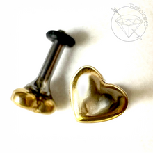 Load image into Gallery viewer, Mini bubble heart minimalist stud plugs 14g 12g 10g 8g
