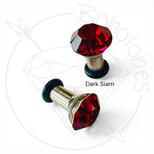 Load image into Gallery viewer, 8mm Austrian Crystal plugs stainless steel plugs for stretched ears Sizes: 6 - 0 gauge