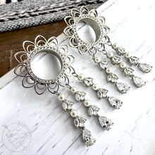 Load image into Gallery viewer, Ornate Crystal Gauges - Boho Style Glam Plugs &amp; Statement Jewelry - tribal heart 2G 0G 00G 1/2" 9/16" 5/8" 3/4" 7/8" 1"