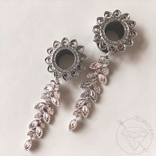 Load image into Gallery viewer, Ornate Crystal Gauges - Boho Style Glam Plugs &amp; Statement Jewelry - tribal heart 2G 0G 00G 1/2" 9/16" 5/8" 3/4" 7/8" 1"