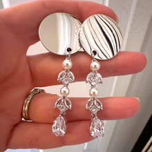 Load image into Gallery viewer, Ornate Crystal Gauges Boho Style Glam Plugs pearl dots 4g 2g 1g 0g 11/32” 00g 7/16” 1/2” 9/16” 5/8” 11/13” 3/4” 13/16” 7/8” 1”1 1/8" 1 3/16"
