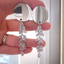 Load image into Gallery viewer, Ornate Flower petal Crystal Gauges Boho Glam Plugs 4g 2g 1g 0g 11/32” 00g 7/16” 1/2” 9/16” 5/8” 11/13” 3/4” 13/16” 7/8” 1”1 1/8" 1 3/16"