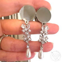 Load image into Gallery viewer, Ornate Crystal Gauges Boho Style Glam Plugs Pearl drop 4g 2g 1g 0g 11/32” 00g 7/16” 1/2” 9/16” 5/8” 11/13” 3/4” 13/16” 7/8” 1”1 1/8" 1 3/16"