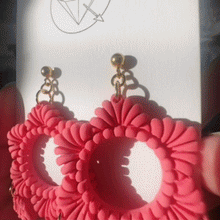 Load image into Gallery viewer, Pink Boho Floral Plugs| Statement Dangle Earrings | 14g 12g 10g 8g 6g 4g 2G 0G 00G 1/2" 9/16" 5/8" 11/16" 3/4” 13/16" 7/8" 1" 1 1 1/8"
