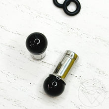 Load image into Gallery viewer, Black onyx ball gauges 4mm 6mm 8mm ball plugs: 14g 12g 10g 8g 6g 4g  2g 1g (7mm)