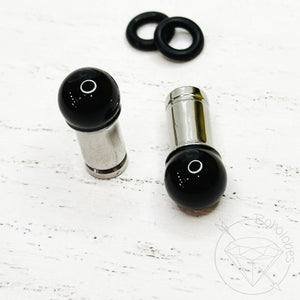 Black onyx ball gauges 4mm 6mm 8mm ball plugs: 14g 12g 10g 8g 6g 4g  2g 1g (7mm)