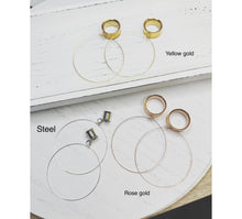 Load image into Gallery viewer, Rose cold / copper wire hoop screw back plugs gauges tunnels: 2g 0g 00g 1/2&quot; 9/16&quot; 5/8&quot; 18mm 20mm 22mm 25mm