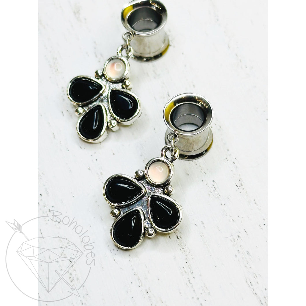 Bohemian water droplet screw back plugs gauges tunnels: 2g 0g 00g 1/2