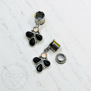 Bohemian water droplet screw back plugs gauges tunnels: 2g 0g 00g 1/2" 9/16" 5/8" 18mm 20mm 22mm 25mm