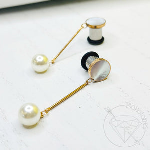 Shell gold pearl plugs gauges tunnels 4g 2g 1g 0g 11/32" 00g