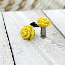 Load image into Gallery viewer, Rose Flower Plugs for Stretched Ears: Surgical Stainless Steel Tunnels 14g 12g 10g 8g 6g 4g 2g 1g 0g