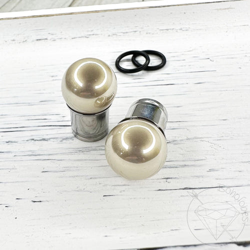 Light bronze pearl plugs single flare plugs tunnels 7/16