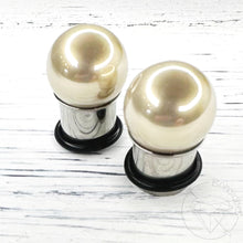 Load image into Gallery viewer, Light bronze pearl plugs single flare plugs tunnels 7/16&quot; 1/2&quot; 9/16&quot;