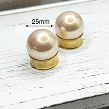 Load image into Gallery viewer, Screw-back pearl gold hider plugs tunnels for gauged ears: 1&quot; 7/8&quot; 3/4&quot; 5/8&quot;