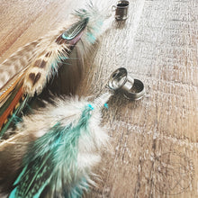 Load image into Gallery viewer, Silver feather beaded screw back plugs gauges tunnels: 2g 0g 00g 1/2&quot; 9/16&quot; 5/8&quot; 18mm 20mm 22mm 25mm