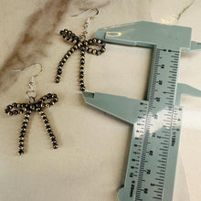 Load image into Gallery viewer, Navajo pearl sterling silver bow earrings genuine beads