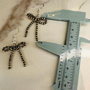Navajo pearl sterling silver bow earrings genuine beads