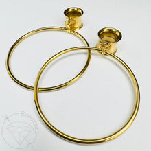 Load image into Gallery viewer, Yellow gold wire hoop screw back plugs gauges tunnels: 2g 0g 00g 1/2&quot; 9/16&quot; 5/8&quot; 18mm 3/4&quot; 20mm 22mm 25mm