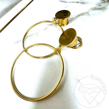 Load image into Gallery viewer, Gold wire Hoop screw-back plugs gauges tunnels sizes 4g 2g 1g 0g 11/32&quot; 00g 7/16&quot; 1/2&quot; 9/16&quot; 5/8&quot; 18mm 3/4&quot; 20mm 7/8&quot; 1&quot;