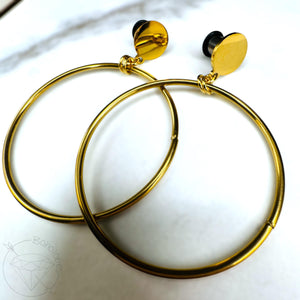 Gold wire Hoop single flare plugs gauges tunnels 6g 4g 2g 1g 0g 11/32" 00g 7/16" 1/2" 9/16" 5/8" 3/4" 7/8" 1"