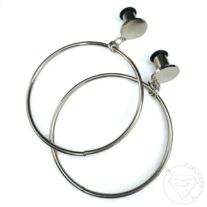 Steel wire Hoop single flare plugs gauges tunnels 6g 4g 2g 1g 0g 11/32" 00g 7/16" 1/2" 9/16" 5/8" 3/4" 7/8" 1"