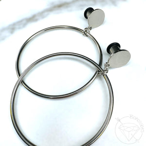 Steel wire Hoop single flare plugs gauges tunnels 6g 4g 2g 1g 0g 11/32" 00g 7/16" 1/2" 9/16" 5/8" 3/4" 7/8" 1"