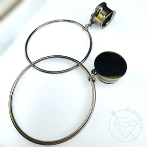 Gold wire Hoop screw-back plugs gauges tunnels sizes 4g 2g 1g 0g 11/32" 00g 7/16" 1/2" 9/16" 5/8" 18mm 3/4" 20mm 7/8" 1"