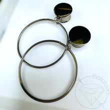 Load image into Gallery viewer, Gold wire Hoop screw-back plugs gauges tunnels sizes 4g 2g 1g 0g 11/32&quot; 00g 7/16&quot; 1/2&quot; 9/16&quot; 5/8&quot; 18mm 3/4&quot; 20mm 7/8&quot; 1&quot;