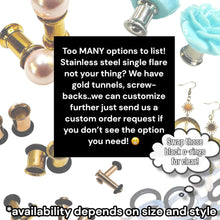 Load image into Gallery viewer, Tiger Eye Flower Plugs: Daisy Tunnels / Plugs