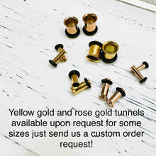 Load image into Gallery viewer, Gold crystal and pearl plugs Square CZ halo stud wedding bridal plugs for gauged or stretched ears: Size 0g 8mm