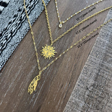Load image into Gallery viewer, Sun and celestial hand 18k Gold chain stack layering necklace
