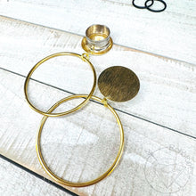 Load image into Gallery viewer, Hoop with textured metal silver or gold single flare plugs gauges tunnels 6g - 1"